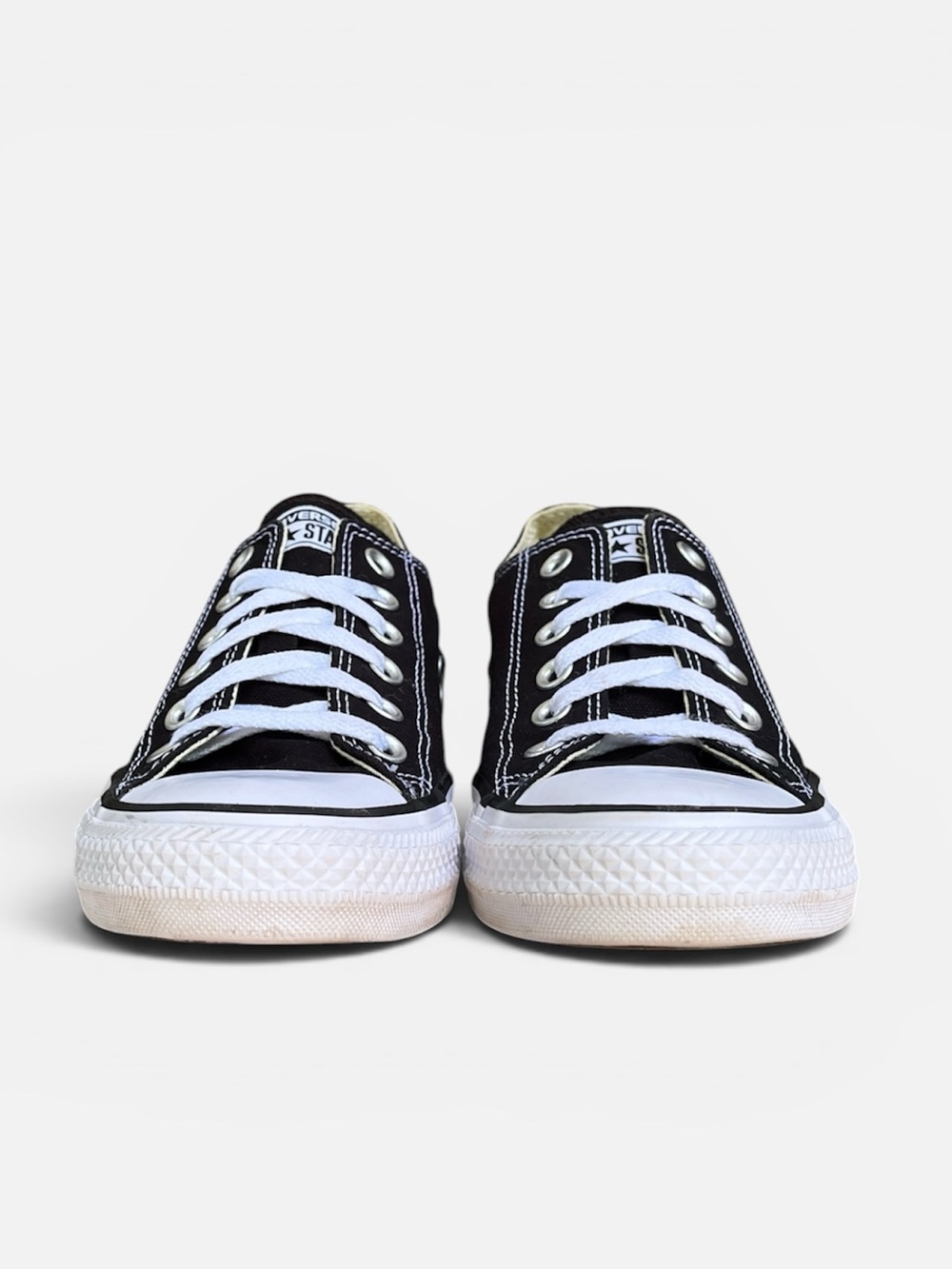 Converse Black and White Low Top Canvas Sneakers - Picture 5 of 12